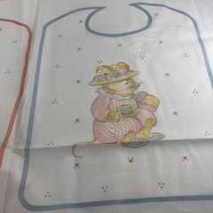 Vintage That’s Our Baby Bibs Do It Yourself Sewing Panels A Sheet Of 10 W/ Mice