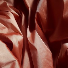 SALMON CORAL IVORY TAFFETA Fabric Two Tone plain shot polyester 58″ By The Yard