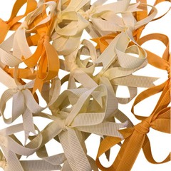 58 Pre-Tied Starched Grosgrain Yellow Ribbon Craft Bows Baby Shower Cards Favors