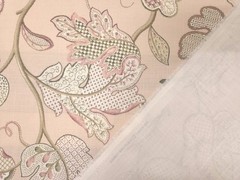 P Kaufmann LUNA PINK PEARL Blush Faux Embroidery Floral Drapery Uph Fabric