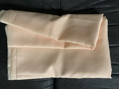 Vintage Pastel Peach Fabric 44” X 99” 2.75 Yards Polyester ? Satin Costume Silky