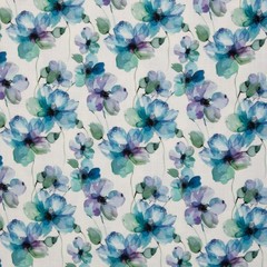 Swafing Cotton Musselin Fleur Double Gauze Dress Fabric, Green, 1m X 1,44m