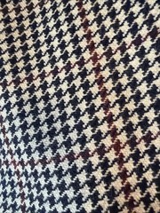10 Yards Of Houndstooth Wool Blend Material Sold By The Yard