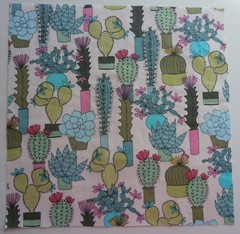Fabric Cotton Pic A -Cactus Flowers- 1 Piece 10 3/8″ L x 10 1/2″ W Quilt Sewing