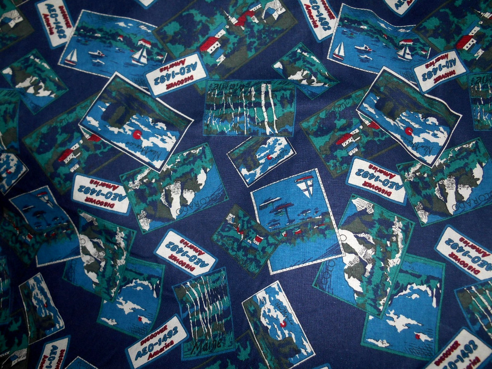 Vintage United States America Travel Fabric Geography Vacation History 68″ x 58″