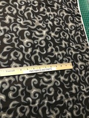 MDG On Fire 100% cotton fabric by the yard like Motorcycle flames – Black & Gray