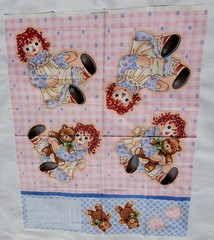 Lot of 10 Fabric Panels pcs Lion King,Safari Animals, Mother Goose, Raggedy Ann