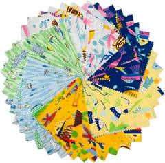 Ocean Fabric Squares 5 X 5 Inch, 42 Pcs 100% Cotton Charm Pack Fabric