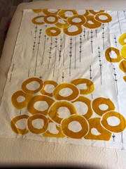 IKEA Maria Vinka 2011 Golden Yellow Flowers Wide Fabric 85.5″ x 59″ + 23″ x 59″