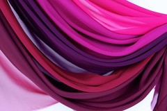 Vivid Berry Chiffon Fabric by the Yard, Sheer Polyester Chiffon for Eveningwear