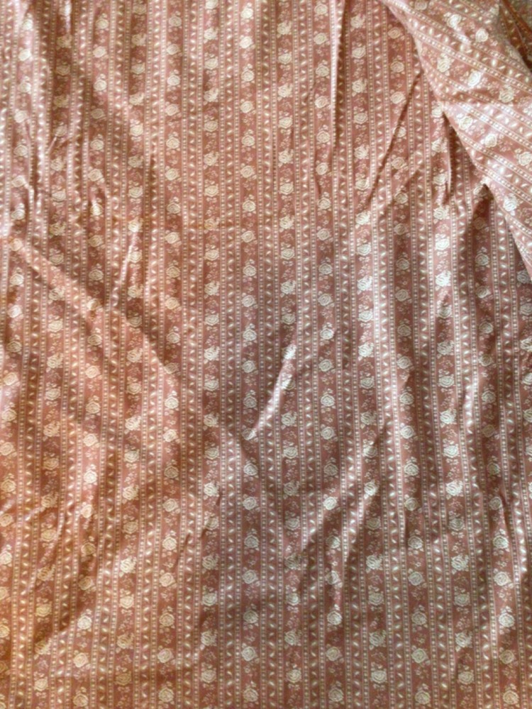 Vintage Print Fabric Abstract Floral Stripe Light Brown, Cream 45″ Wide