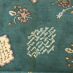 CLASSIC COTTONS FABRIC with verses Step Forward now with courage 1996 green 44″