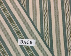 BALLARD DESIGNS WINDSOR BLUE TEAL MOSS GREEN WOVEN STRIPE FABRIC 1.75 YARD 54″W
