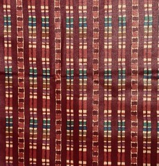 Waverly Shimmer Screen Print Cotton Fabric Stripes Geometric Tribal Wine Red 3yd