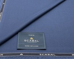 Blue Striped Super 150s Wool And Silk Fabric Suiting Fabric Thobe Scabal 3.5m