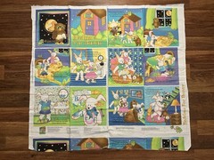 Avlyn Inc BEDTIME FOR BUNNY Fabric Panel Colorful Storybook 30in X 42in