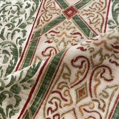 BTY Flourish Stripe Interior Decor Fabric Green Beige