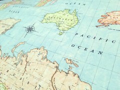 WORLD MAP 3 Fabric -Vintage Atlas Curtain Upholstery Cotton Material 55” wide