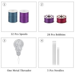 NEX 60 Pcs Bobbins Sewing Thread Kit, Polyester Multicolor