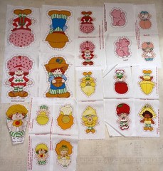 11 Vtg 1982 Strawberry Shortcake Fabric Cut & Sew Fabric Panels~Pillows/Dolls