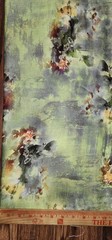 Wool Blend Floral Printed Thick Winter Spun Soft Fabric 45”W Sold BTY Green
