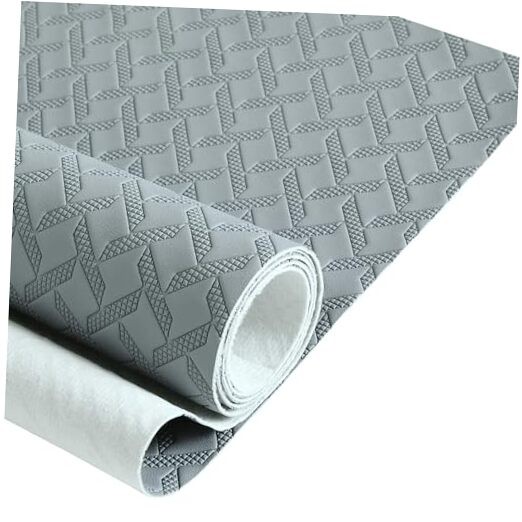 Marine Vinyl Fabric, Upholstery Faux Leather, 1.0mm 72″x61″Fode Light Grey