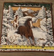 Running Horses Fabric Quilt Panel 15” X 15”