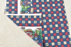By 1/2 Yd, Vintage, Red Navy Tan Northwoods Christmas Border/Daisy Kingdom,B1670