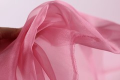 Fuchsia Crystal Organza Fabric by the Yard, Sheer Organza for Costumes and Decor