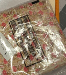 Vintage Fabric 36″ x 35″ 1/2 YD Ditsy Floral Paisley Print Pink Brown Orange