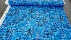 Rock Garden BTY Teresa Ascone P&B Textile Pink Purple Black Fern Leaf Deep Blue