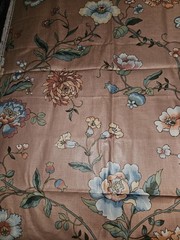 HTF VTG 1981 LUTHER TRAVIS Bloomcraft Fabric Jacobean Flower Print 2.25 Yrd X 54