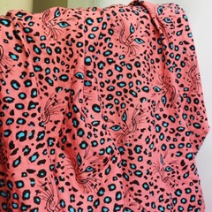 1yard X 1.45meter Leopard Fabric Thin Cotton Gauze Crepe Summer