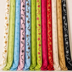 Ribbon Embroidered Taffeta Fabric 60″-Floral Vine Design- sold by 2 yards
