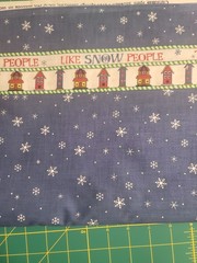 NEW Christmas Snowman Double Border Fabric 1 Yd