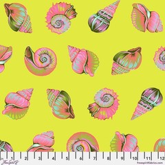 Free Spirit Tula Pink “Floral Reef” Lil Shelly Seagrass *By The Half Yard*