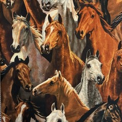Horses Rivers Bend Cotton Fabric BTY Springs Creative By the Yard Brown Mustangs