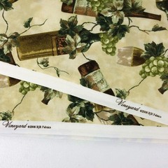 Wine Bottle Fabric RJR Vineyard Cotton Grapes Glasses Vines Novelty 3.25 yards