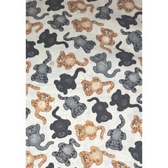 Novelty Cat Print Cotton Fabric Ginger Grey Black Cats 34 x 35