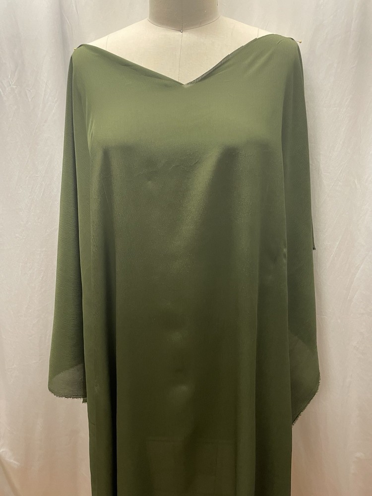 100% Crinkled Silk Crepe de Chine Olive Moss Army Green Fabric 1 Yd. Long 52″ W