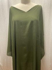 100% Crinkled Silk Crepe de Chine Olive Moss Army Green Fabric 1 Yd. Long 52″ W