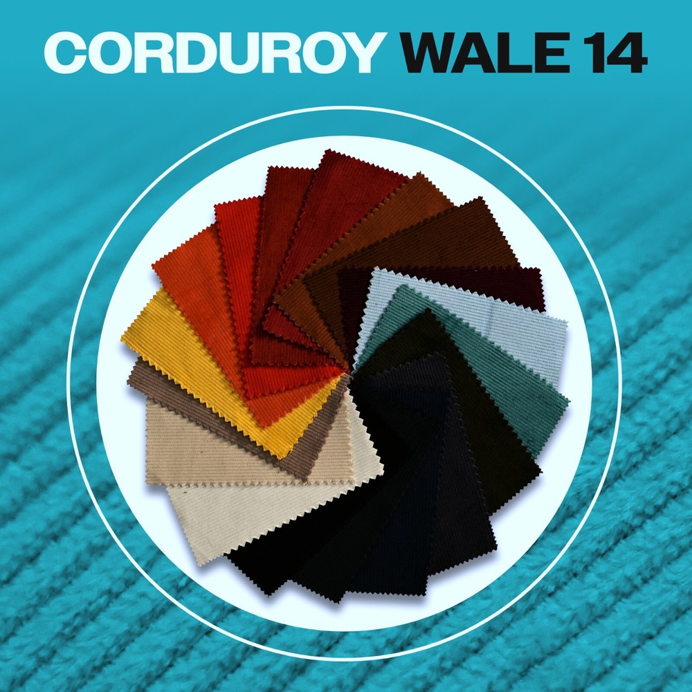 14 Wale Apparel Corduroy Fabric 280GSM Solid /Continuous Yard 58″W/100% Cotton
