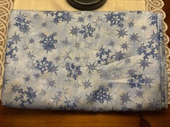Blue Star Snowflake Design Fabric “NOEL” Made For Jo-Ann Stores 3 Yards 45 Wide