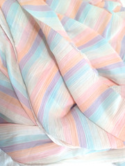 Pastel Rainbow Crepe Crinkled Gauze Light Fabric 53″ Wide BTY Sold By The Yard
