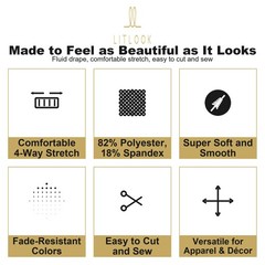 Power Brushed Jersey Fabric by the Yard 4-Way Stretch 250 GSM Poly Spandex Knit