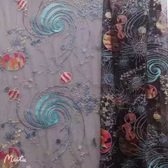 Exquisite Stars universe embroidery lace fabric Star floral Tulle fabric
