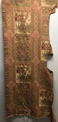 INDIA ASIAN DISCONTINUED ELEPHANT PALM TEMPLE TAPESTRY UPHOLSTERY FABRIC 19″X94+