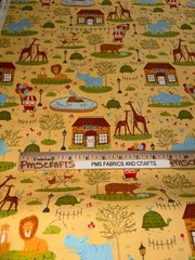 MODA Animal Park Fun 100% cotton fabric yard 36×44 Animals on Gold tone 20960 19