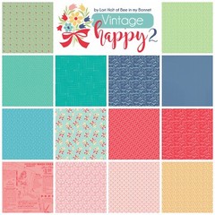 Vintage Happy 2 14 Mixed Fat Quarters by Lori Holt for Riley Blake, 3 1/2 yards