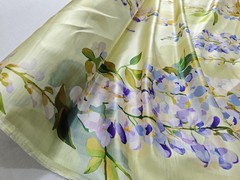 Heavy Natural Silk Flax Charmeuse Material Floral Silk Linen Suit Jacket Fabric